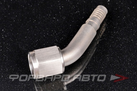 Купить Фитинг AN6, 45°, под обжим, для тефлонового шланга PTFE, нержавеющая сталь AB88 