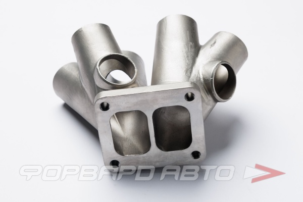 Свод коллектора для 6ти цилиндрового двигателя T4 Twinscroll, под 2 Wastegate, D = 42,4 мм, AISI304 FORWARD RACING FEХ008-T4