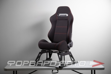 Купить Сиденье спортивное - регулируемое "полуковш" + салазки, черное, SPD STYLE, ткань, ЛЕВОЕ RECARO STYLE JBR1035FAB Black