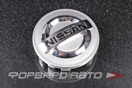 Купить Колпачок ступицы для литых дисков Nissan, D52/54мм, Silver+3D хром лого, <> NS-01