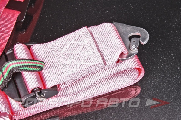 Ремни 6-ти точечные, 3" FIA 8853-2016 (до 2028 года) розовый RAEMCO C-06PK-AL