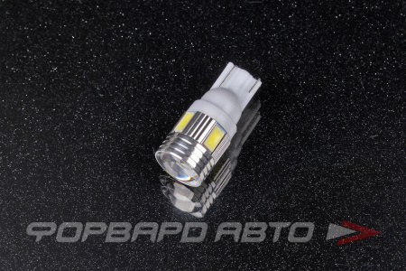 Лампа светодиодная 24V W5W (T10) 6 SMD с линзой, белая SKYWAY S08202029