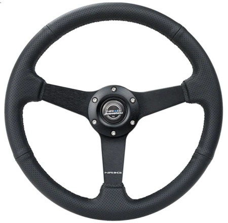 Купить Руль 370 мм, малый вылет, кожа, черная нить NRG RST-037MB-PR