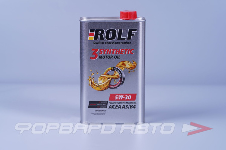 Масло моторное 5W30 1л, 3-SYNTHETIC A3/B4 ж/б (с) ROLF 322550