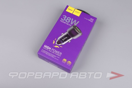 Купить Устройство зарядное (PD 20W+QC3.0) 38W, Type-C+USB, цвет фиолетовый HOCO Z52