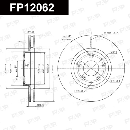 Диск тормозной FAP FP12062