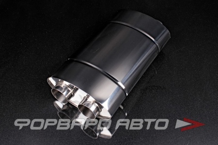 Купить Глушитель Вход = 63 мм Выход = 63 мм Длина = 400 мм, Диаметр = 240*115мм (овал), 2 входа - 2 выхода Formula-T 00-00000363