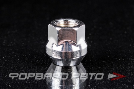 Купить Гайка колеса 12*1,25*22 конус с выступом, открытая, ключ на 19, хром MATRIX 300044 Cr