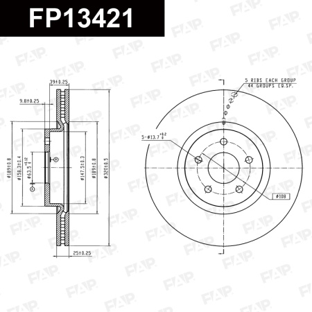 Купить Диск тормозной FAP FP13421