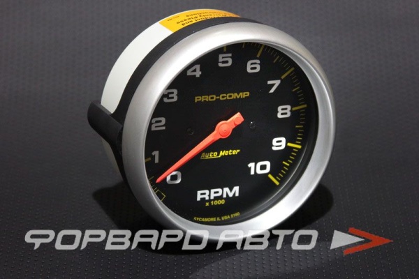 Тахометр 5" черный корпус (серое кольцо), черный циферблат 0-10,000 RPM Pro-Comp AUTO METER 5160