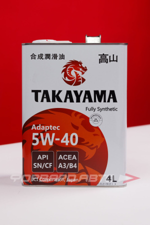 Купить Масло моторное 5W40 4л, ADAPTEC SN/CF A3/B4 металл (с) TAKAYAMA 605587