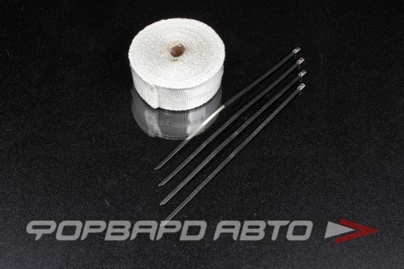 Купить Термолента 50 мм - 10 м, 550°C, стекловолокно, белая, 5 нержавеющих хомутов 5 мм * 300 мм EPMAN EP-WR13WH