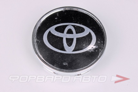 Купить Колпачок ступицы для литых дисков Toyota, D59/65мм, Black/silver+хром ободок NOVA-PRO 60/65