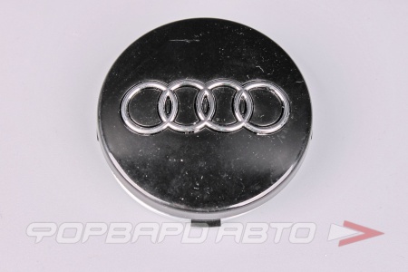 Купить Колпачок ступицы для литых дисков Audi, D57/59мм, h4-8мм Black+3D хром лого, <> AD-02
