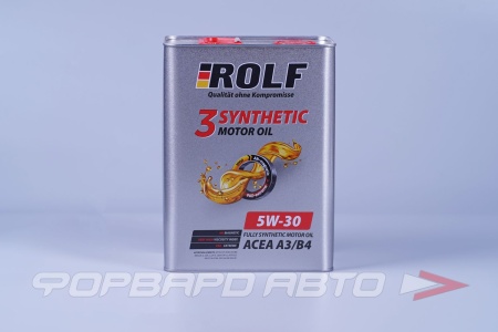 Купить Масло моторное 5W30 4л, 3-SYNTHETIC A3/B4 ж/б (с) ROLF 322549