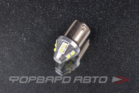 Купить Лампа светодиодная 12-24V P21W S25 10 SMD диода BA15s 1-конт биполярная Белая SKYWAY S08202093