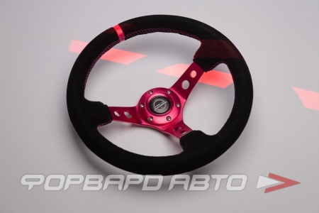 Купить Руль 350 мм, большой вылет, замша, фиолетовая нить NRG RST-006S-FH