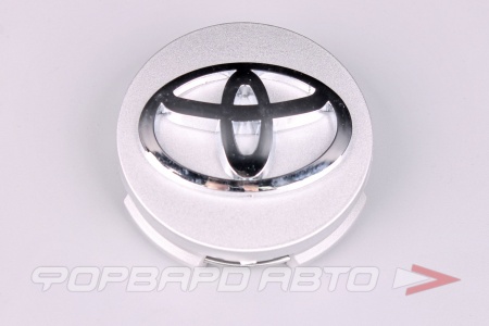 Купить Колпачок ступицы для литых дисков Toyota, D60/62мм, Silver+3D хром лого, <> TY-06