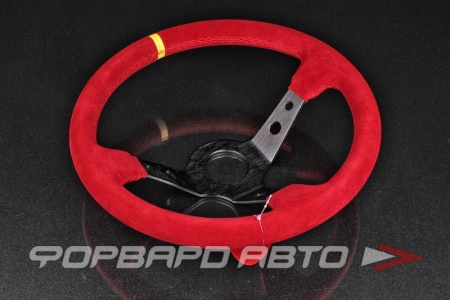 Купить Руль 350 мм Momo Style, большой вылет, красная замша, красная нить EPMAN SY-GZFXP0017