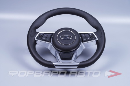 Купить Руль ВАЗ 2170-1118-2190-2123 в стиле AMG ( серебристая  вставка) МУЛЬТИРУЛЬ ПЛАСТИК 2190-2192-2170-1118-2123