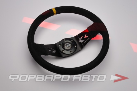 Купить Руль 350 мм, большой вылет, замша, черная нить NRG RST-022S-Y