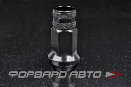 Купить Гайка колеса 12*1,5*47 конус с выступом, открытая, ключ на 17, сталь, черная ВЕКТОР 300945 BA