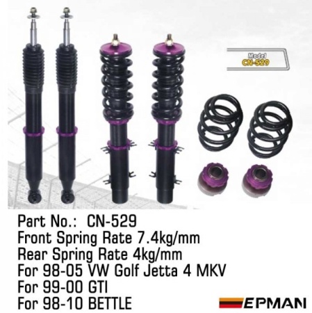 Купить Комплект подвески VW GOLF MK4 1999-2005, пружины F: 7,4kg, R: 4kg EPMAN CN-529