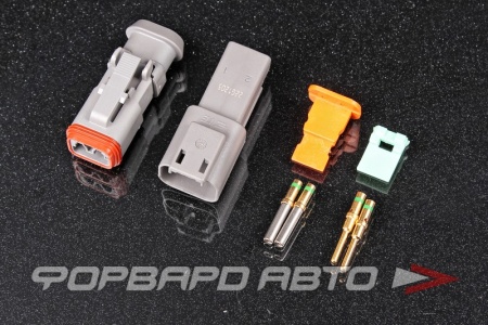 Купить Разъем 2-х контактный Gold Solid SB, green stripe DEUTSCH DT2-G-14-SB