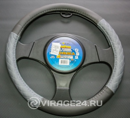 Купить Оплетка руля (М) комбинир. экокожа/экокожа с отстрочкой ромб. "KORMA" ZORK 