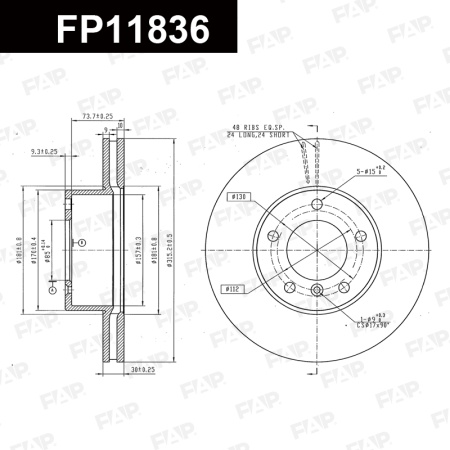 Купить Диск тормозной FAP FP11836