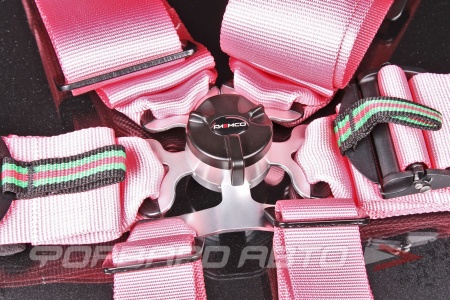 Купить Ремни 6-ти точечные, 3" FIA 8853-2016 (до 2028 года) розовый RAEMCO C-06PK-AL