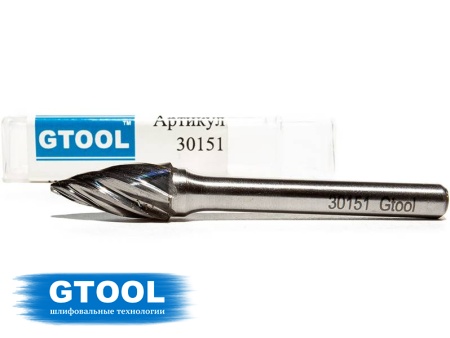 Купить Шарошка по алюминию G6, борфреза  GTOOL, форма G 10*20*6*60 GTOOL 30151