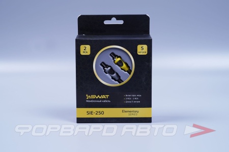 Купить Кабель межблочный 2RCA-2RCA, 5.0 метров, витая пара, медь SWAT SIE-250