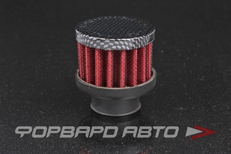 Купить Фильтр вентиляции картерных газов, D=25 мм., красный/карбон PROSPORT RS-01124
