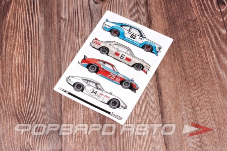 Купить Стикерсет №8 (Mazda RX3, Nissan GTR, Nissan 240Z , Toyota 2000GT) CIAY 008
