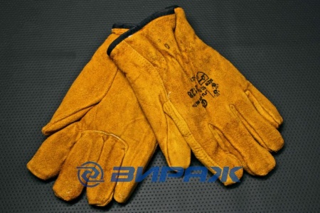 Купить Перчатки спилковые, искуственный мех DRIVER 0128