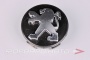 Колпачок ступицы для литых дисков Peugeot, D57/60мм, h=3-12мм, Black+3D хром лого <> PG-2