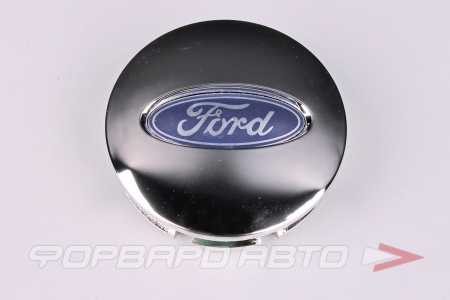 Купить Колпачок ступицы для литых дисков Ford, D58/66мм, h7-14.5мм, Зеркалo/dark blue лого <> FD-10
