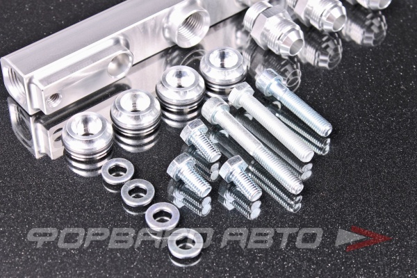 Топливная рейка NISSAN SR20DET 2.0L, Product Finish - Silver, Fuel Rail Type - Dual Feed, Fitting size - 8AN PLAZMAMAN SR20DETFRAIL-SIL