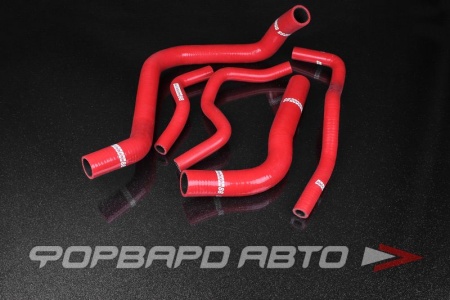 Купить Патрубки всей системы охлаждения силиконовые Honda Civic EK Type R DOHC (5 штук) красные AUTOBAHN88 