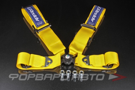 Купить Ремни безопасности 3" четырехточечные, желтый GREDDY X TRS YELLOW FIA 8854:98 (до 2027г) GREDDY 16601016