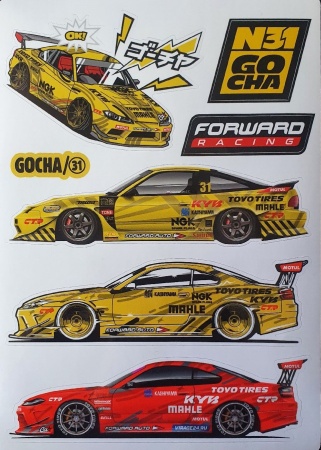 Купить Стикерсет №2 (Video Game 2021+180SX+S15 Gocha) ФОРВАРД АВТО 