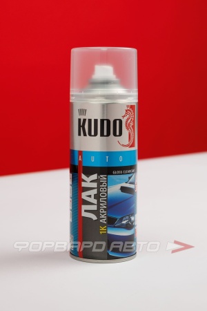 Купить Лак глянцевый акриловый 1К металлик (аэрозоль), 520мл KUDO KU-9010
