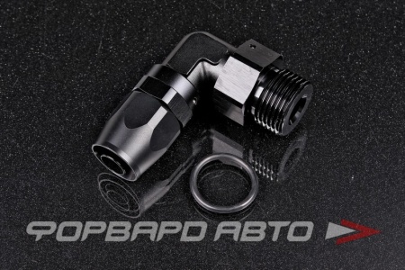 Купить Фитинг AN10 90° под шланг AN резьба ORB12, с резиновым кольцом AB88 