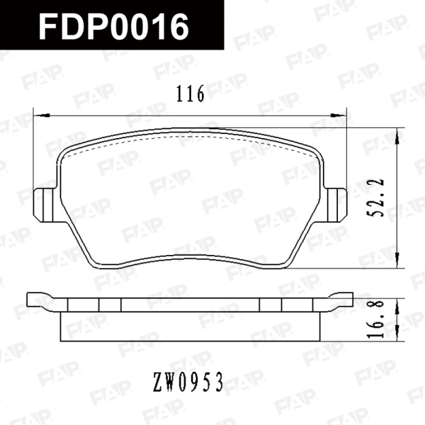Колодки тормозные FAP FDP0016