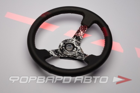 Купить Руль 350 мм, большой вылет, кожа, черная нить, камуфляж NRG RST-036DC-R