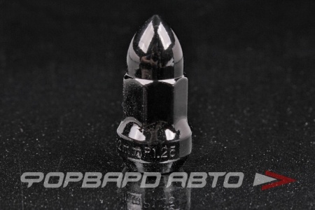 Купить Гайка колеса 12*1,25*40 конус с выступом, "ПУЛЯ", семигранник, черный хром, ключ K192107S ВЕКТОР 327444 BA