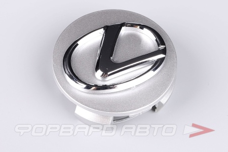 Купить Колпачок ступицы для литых дисков Lexus, D55/62мм, Silver+3D хром лого <> LX-02