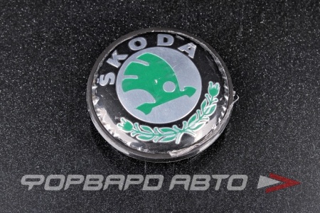 Купить Колпачок ступицы для литых дисков Skoda, D56/66мм, Black/Green <> Skoda, 56/59-66