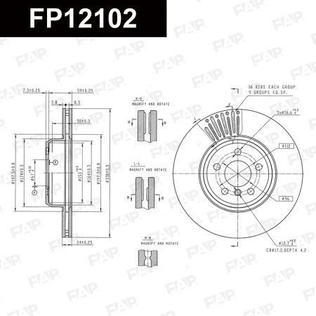 Купить Диск тормозной FAP FP12102